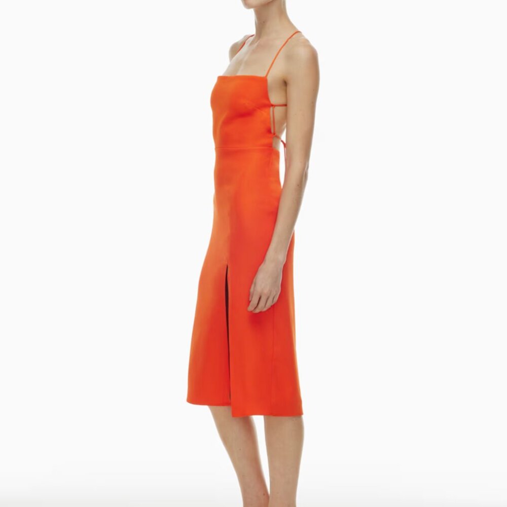 *NWT* Babaton | Success Matte Satin Midi Dress - Sz 6 / Hot Cheeky Red - Picture 4 of 12